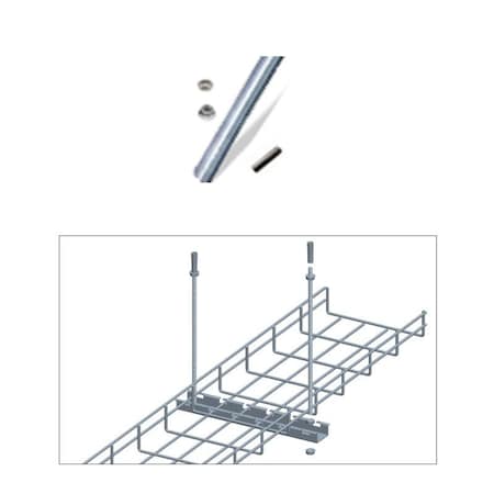 Quest Manufacturing Cable Tray Screw Rod with Cement Wall Anchor Kit, 3ft CT0011-03